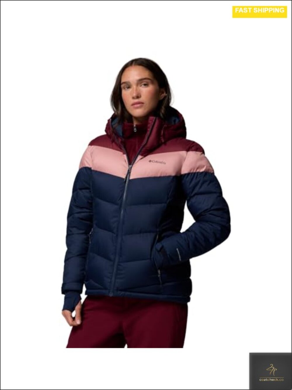 Women's Insulated Ski Jacket Omni-Heat Thermal Reflective Quilted Winter